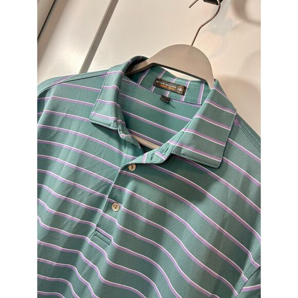 Peter Millar Summer Comfort Men’s Striped Golf Polo Shirt Multicolor‎ Size Large - Picture 3 of 10